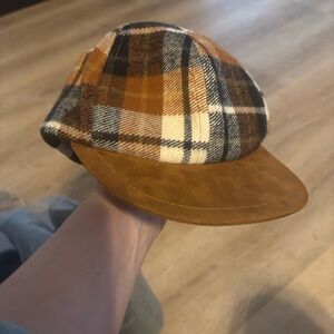 Plaid Brown Kids Cap